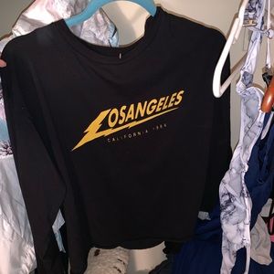 Los Angeles black crewneck w yellow writing
